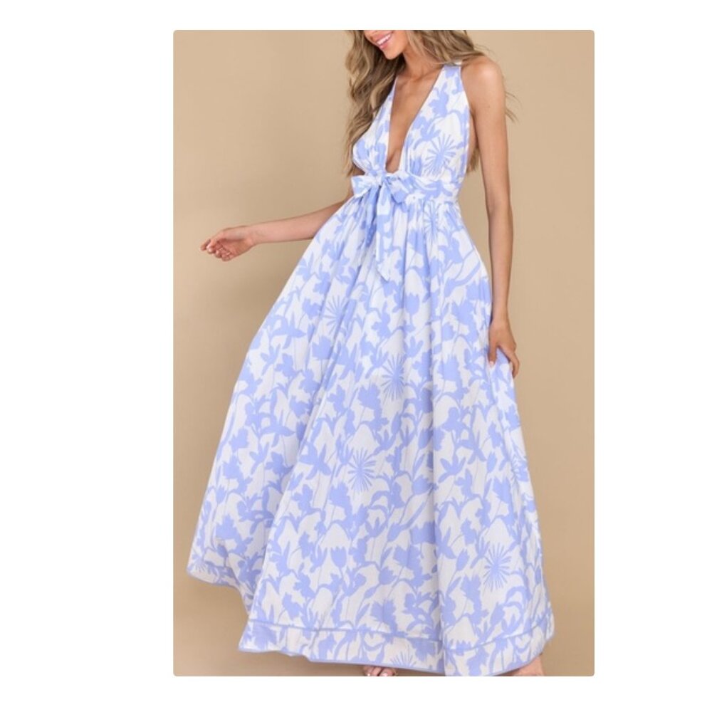 Aakaa Floral Maxi Dress Sz S NWT